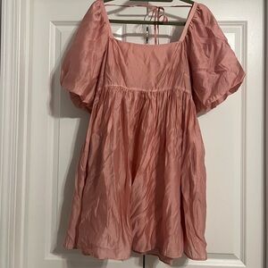 Baby Pink Puff Sleeve Dress
